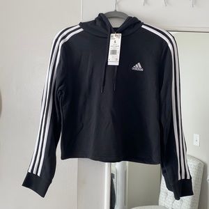 NWT Women’s Adidas Classic Stripe Crop Sweatshirt